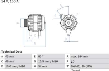Ģenerators BOSCH 0 986 044 400