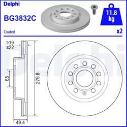 Bremžu diski DELPHI BG3832C