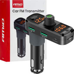 Car FM Transmitter 2×USB-A 1×USB-C mircoSD