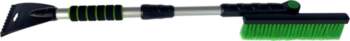 Telescopic ice scraper with brush equipped