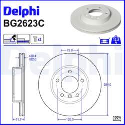 Bremžu diski DELPHI BG2623C