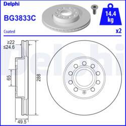 Bremžu diski DELPHI BG3833C