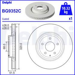 Bremžu diski DELPHI BG9352C