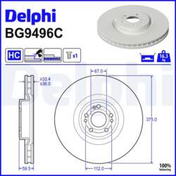 Bremžu diski DELPHI BG9496C