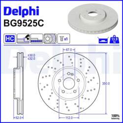 Bremžu diski DELPHI BG9525C