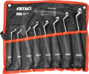 Bent ring spanner set 6-22 mm