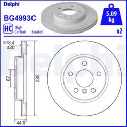 Bremžu diski DELPHI BG4993C