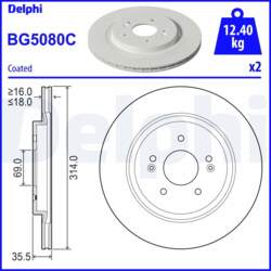Bremžu diski DELPHI BG5080C