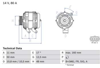 Ģenerators BOSCH 0 986 044 701