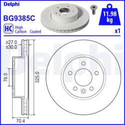 Bremžu diski DELPHI BG9385C