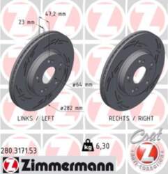 Bremžu diski ZIMMERMANN 280.3171.53