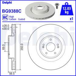 Bremžu diski DELPHI BG9388C
