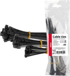 Black short plastic cable ties set