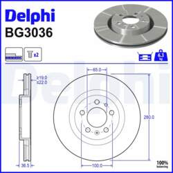 Bremžu diski DELPHI BG3036