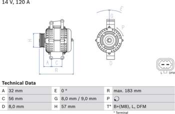 Ģenerators BOSCH 0 986 044 020