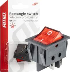 Rectangular switch 12V/230V (with red light)