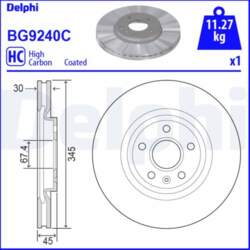 Bremžu diski DELPHI BG9240C