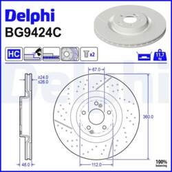 Bremžu diski DELPHI BG9424C