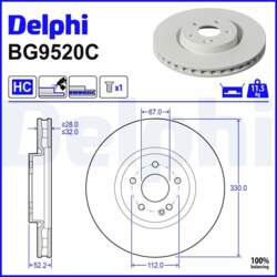 Bremžu diski DELPHI BG9520C