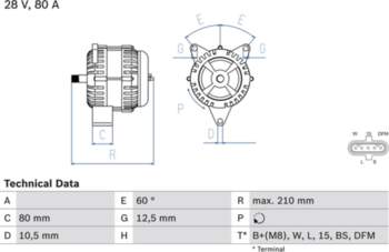 Ģenerators BOSCH 0 986 048 100