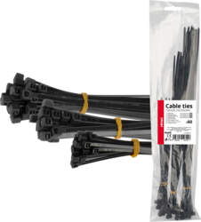 Plastic cable ties black long set