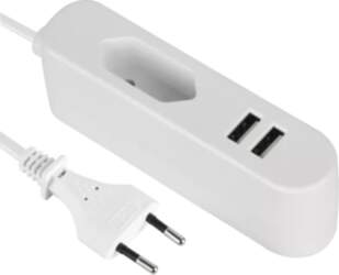 Adapteris 1P 2USB 2,4A 1