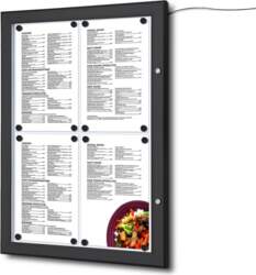 Informācijas stends Menu Case Black bez-apgaismojuma