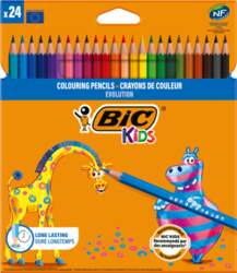 Krāsainie zīmuļi Bic Evolution, 24 gab