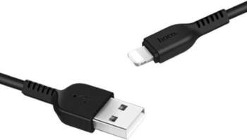 Vads Hoco, USB/Apple Lightning, melna krās