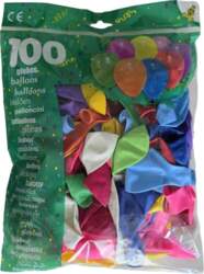 - Balons ovāls, daudzkrāsaina, 100 gab