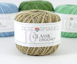 Crochet 10, brūni zaļgans, 50g