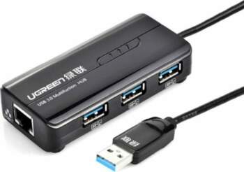 HUB USB Ugreen 1x RJ-45 +