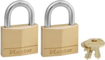 Master Lock Padlock Brass 2 Pack