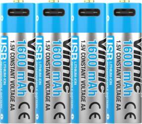 Vinnic Rechargeable  AA USB Type-C 4pcs