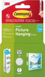 3M Command Strips Small 4pcs, white