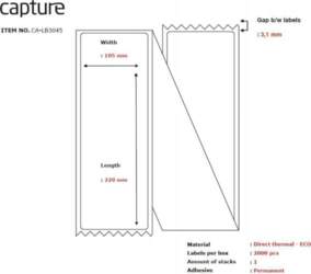 Capture Label 105x220, Core Fanfold |