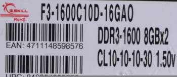 G.Skill 16GB PC3-12800 Kit memory