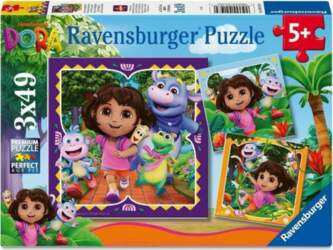 Ravensburger Puzzle 2D: Dora 3x49el |