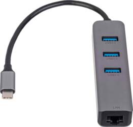 HUB USB Akyga 1x RJ-45  +