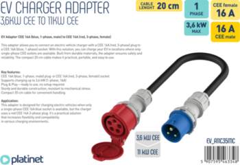 Platinet EV adapter CEE 16A (F)