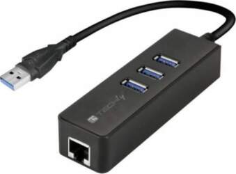 HUB USB Techly 1x RJ-45 +