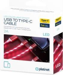 Platinet cable USB - USB-C LED