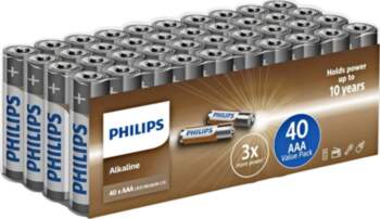Philips Alkaline AAA Batteries - 40-pack