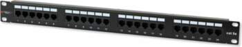 Techly Patch panel 19" 1U 24x
