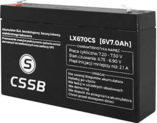 CSSB  żelowy 6V 7Ah | LX670CS