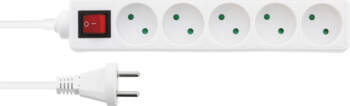 DELTACO 5-way socket NORDIC QUALITY w/switch