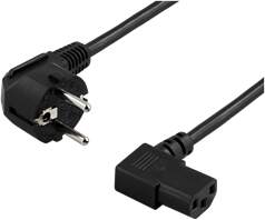 DELTACO grounded appliance cable, angled CEE