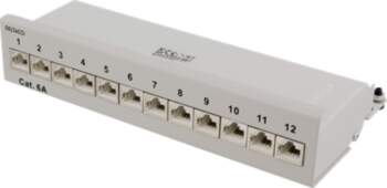 DELTACO Patch Panel, 12xRJ45, Cat6a, Wall