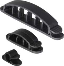 Cable holder DELTACO 10-pack, black /