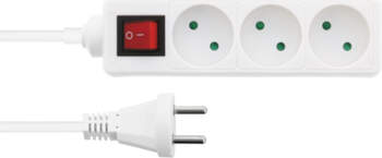 DELTACO 3-way socket Nordic Quality w/switch